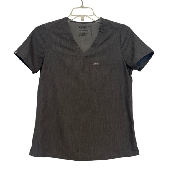 Figs Catarina One Pocket Scrub Top in Graphite Gray size Small - Picture 1 of 6